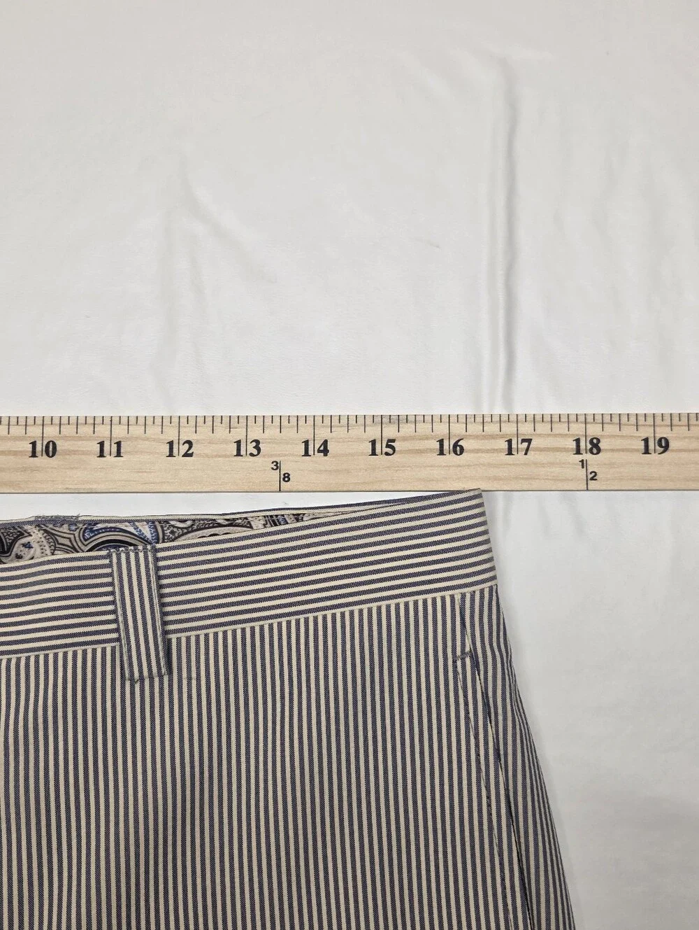 Lauren Ralph Lauren Seersucker Suit Mens 38R 32x32 Navy Cream Stripe 2Pc